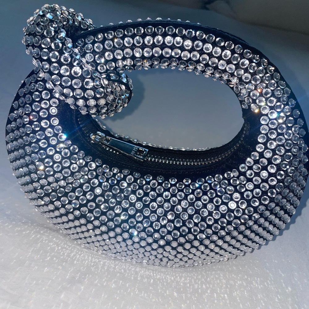 JW PEI Silver Rhinestone Clutch